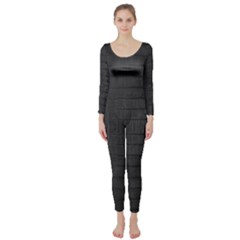 Black Alligator Skin Long Sleeve Catsuit by LoolyElzayat