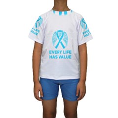 Child Abuse Prevention Support  Kids  Short Sleeve Swimwear by artjunkie