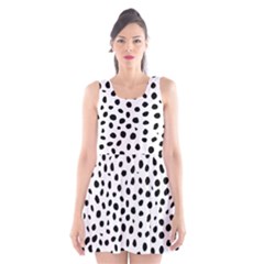  Black And White Seamless Cheetah Spots Scoop Neck Skater Dress by LoolyElzayat