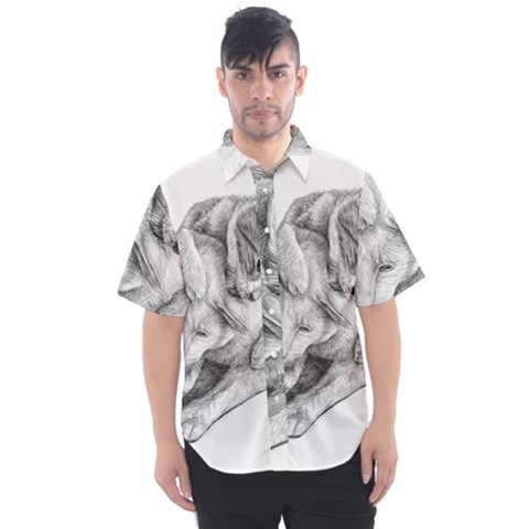 Cat Drawing Art Men s Short Sleeve Shirt by HermanTelo