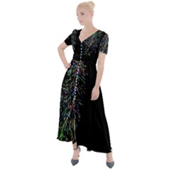 Galaxy Space Button Up Short Sleeve Maxi Dress by Sabelacarlos