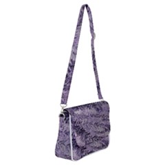 Flowers Branches Purple Shoulder Bag With Back Zipper by DinkovaArt