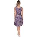 Flowers Branches Purple Knee Length Skater Dress With Pockets View4