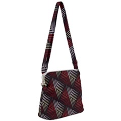 Abstract Zigzag Motif Zipper Messenger Bag by tmsartbazaar