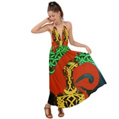 Ragnarok Dragon Monster Backless Maxi Beach Dress by HermanTelo