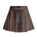 Brown Alligator Leather Skin Mini Flare Skirt View1