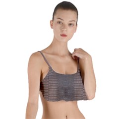 Brown Alligator Leather Skin Layered Top Bikini Top  by LoolyElzayat