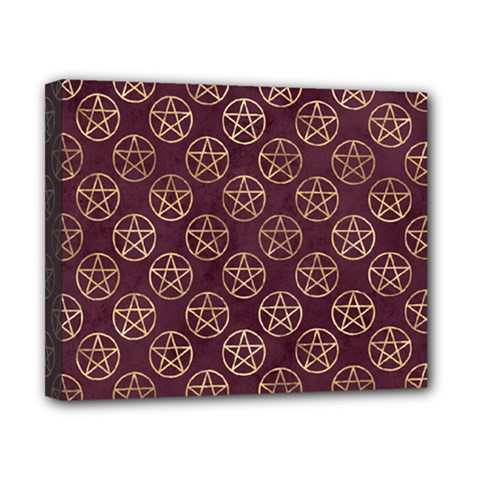 Golden Pentagram Canvas 10  X 8  (stretched) by Angelandspot