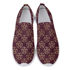 Golden Pentagram Women s Slip On Sneakers by Angelandspot