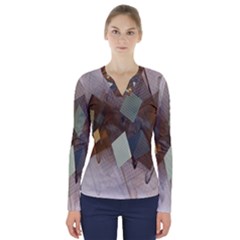 Geometry Diamond V-neck Long Sleeve Top by Sparkle