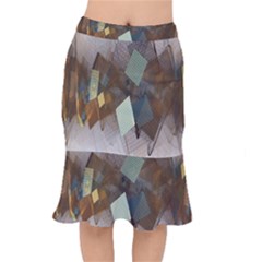 Digital Geometry Short Mermaid Skirt by Sparkle