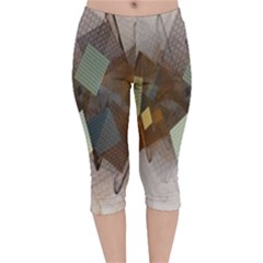 Geometry Diamond Velvet Capri Leggings  by Sparkle