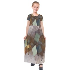 Geometry Diamond Kids  Short Sleeve Maxi Dress by Sparkle