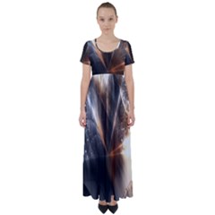 Digital Geometry High Waist Short Sleeve Maxi Dress by Sparkle