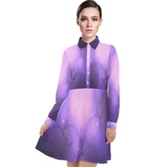 Violet Spark Long Sleeve Chiffon Shirt Dress by Sparkle