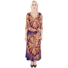 Sun Fractal Quarter Sleeve Wrap Maxi Dress by Sparkle