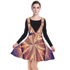 Sun Fractal Plunge Pinafore Dress by Sparkle