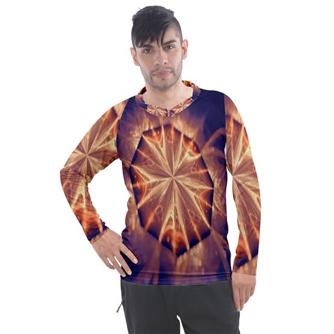 Sun Fractal Men s Pique Long Sleeve Tee by Sparkle