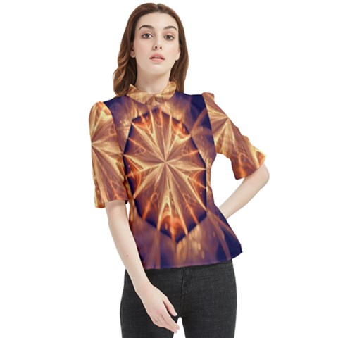 Sun Fractal Frill Neck Blouse by Sparkle