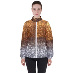 Glitter Gold Women s High Neck Windbreaker by Sparkle