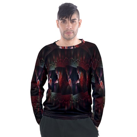 Twist Flower Men s Long Sleeve Raglan Tee by Sparkle