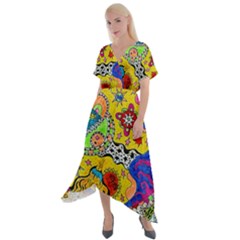 Supersonicplanet2020 Cross Front Sharkbite Hem Maxi Dress by chellerayartisans