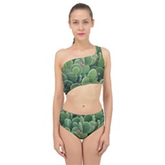 Green Cactus Spliced Up Two Piece Swimsuit by Sparkle