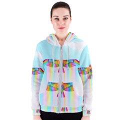 Rainbow Bird Women s Zipper Hoodie by Sparkle