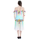 Rainbow Bird Shoulder Tie Bardot Midi Dress View2