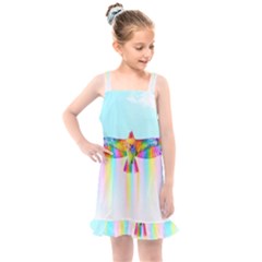 Rainbow Bird Kids  Overall Dress by Sparkle