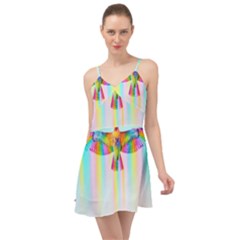 Rainbow Bird Summer Time Chiffon Dress by Sparkle