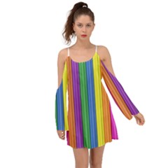 Colorful Spongestrips Kimono Sleeves Boho Dress by Sparkle