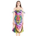 Rainbowtiger Shoulder Tie Bardot Midi Dress View1