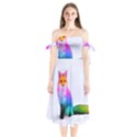 Rainbowfox Shoulder Tie Bardot Midi Dress View1