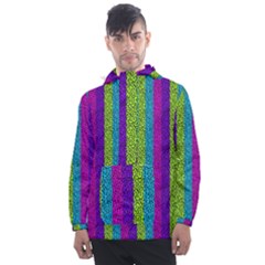 Glitter Strips Men s Front Pocket Pullover Windbreaker by Sparkle