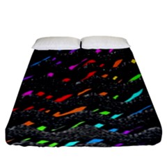 Rainbowwaves Fitted Sheet (king Size) by Sparkle