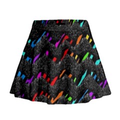 Rainbowwaves Mini Flare Skirt by Sparkle