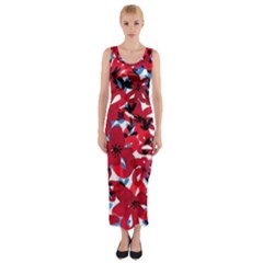 Handpaint Flowers Fitted Maxi Dress by Sparkle