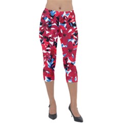 Handpaint Flowers Lightweight Velour Capri Leggings  by Sparkle