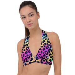 Animal Print Halter Plunge Bikini Top by Sparkle