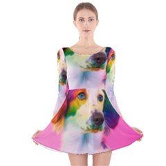 Rainbowdog Long Sleeve Velvet Skater Dress by Sparkle