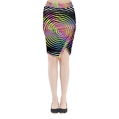 Rainbowwaves Midi Wrap Pencil Skirt by Sparkle