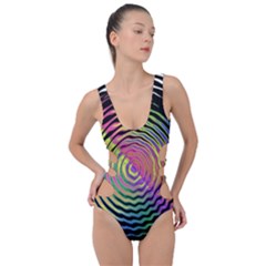 Rainbowwaves Side Cut Out Swimsuit by Sparkle