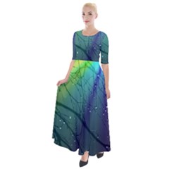 Rainbow Rain Half Sleeves Maxi Dress by Sparkle