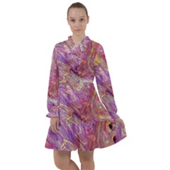 Marbling Abstract Layers All Frills Chiffon Dress by kaleidomarblingart