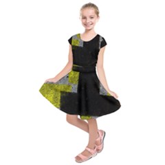 Abstract Tiles Kids  Short Sleeve Dress by essentialimage