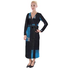 Abstract Tiles Velvet Maxi Wrap Dress by essentialimage