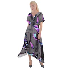 D B  Cross Front Sharkbite Hem Maxi Dress by MRNStudios