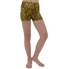 Forest Landscape Illustration 2 Kids  Lightweight Velour Yoga Shorts by dflcprintsclothing