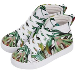 Watercolor Monstera Leaves Kids  Hi-top Skate Sneakers by goljakoff